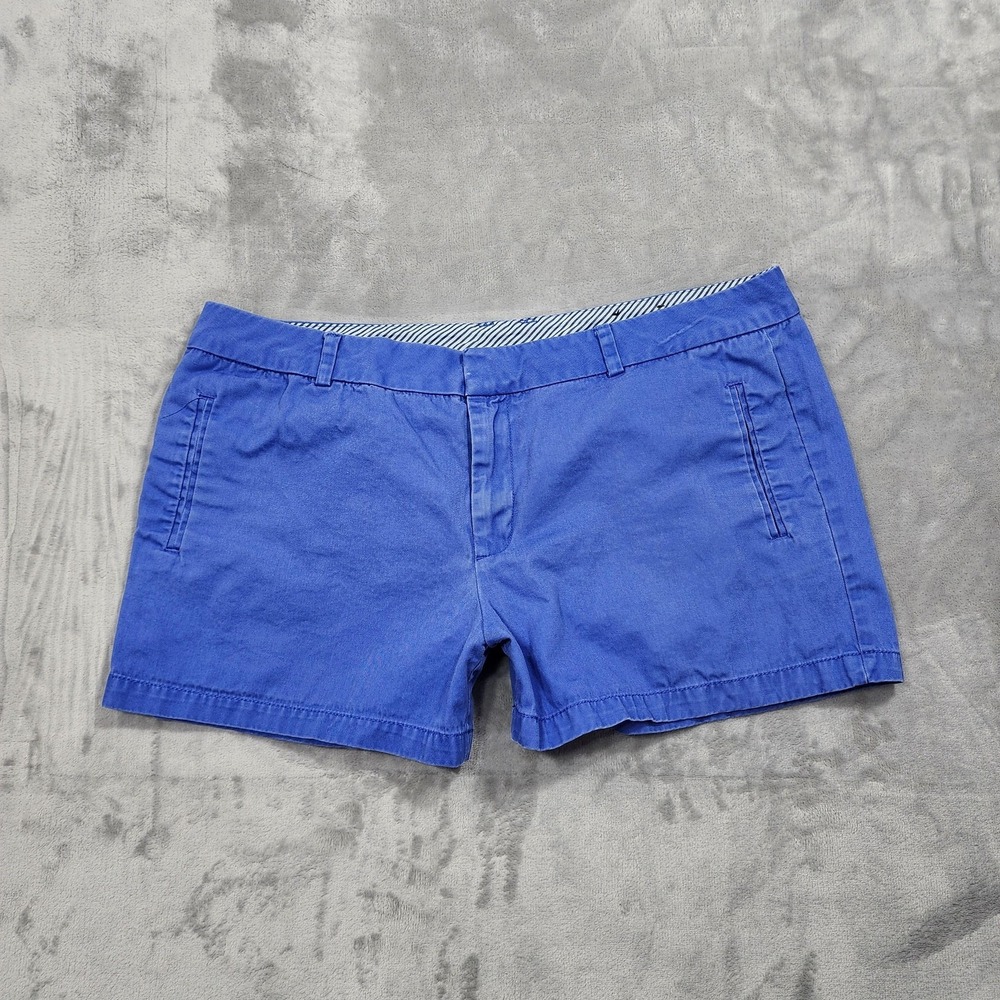 Stylus Shorts Womens 16 Blue Chino Twill Flat Front Casual Pockets Summer Preppy